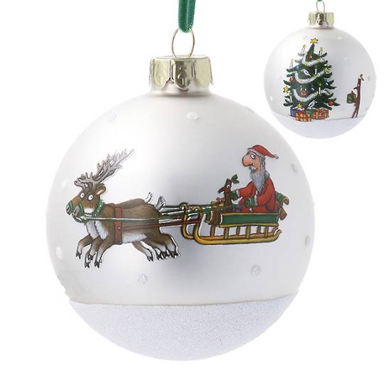 Glass Ball White, Stickman & Santa 8cm *ETA Nov